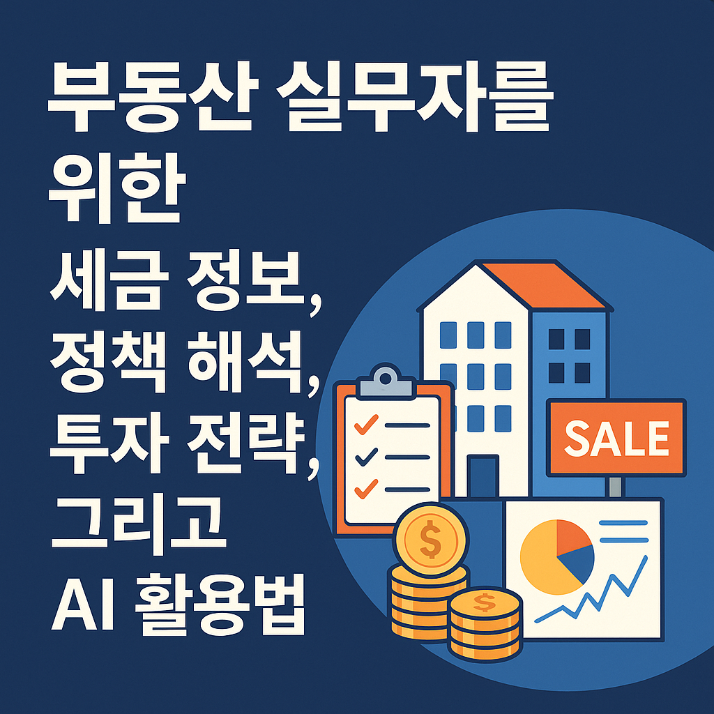 부동산 실무자를 위한 세금 정보, 정책 해석, 투자 전략, 그리고 AI 활용법