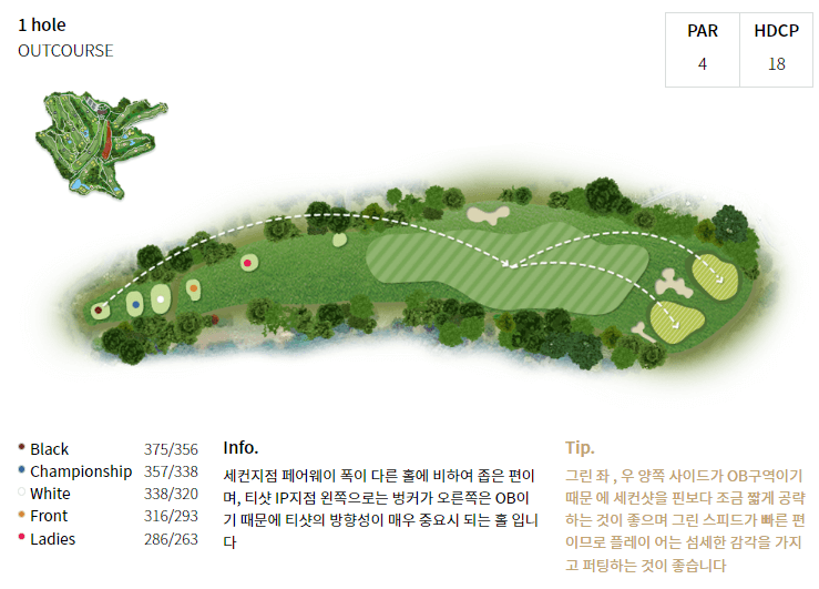 자유 컨트리클럽 아웃코스 공략도 01