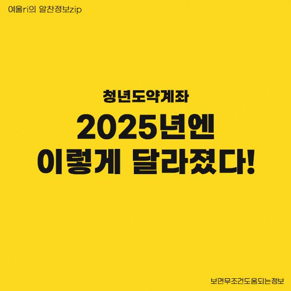 2025년 청년도약계좌 최신정보