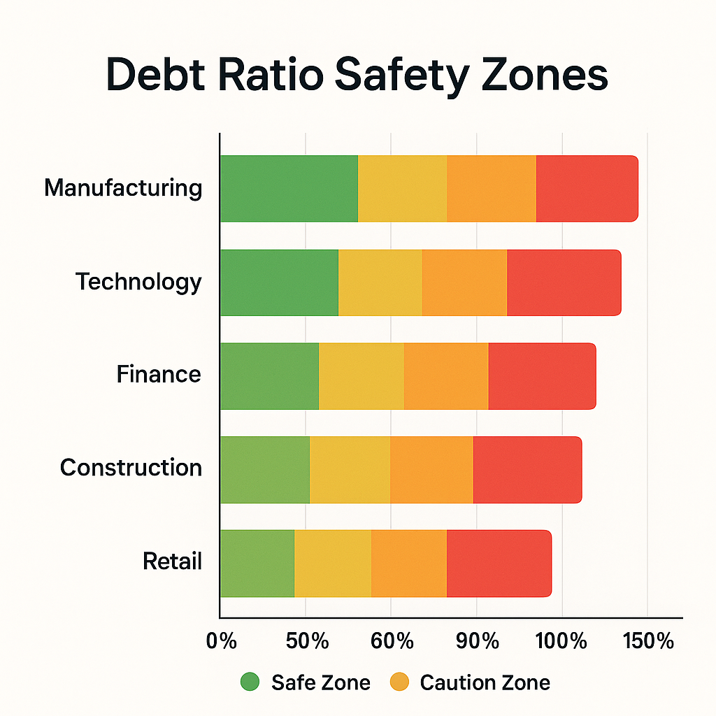 부채비율 안전구간 차트