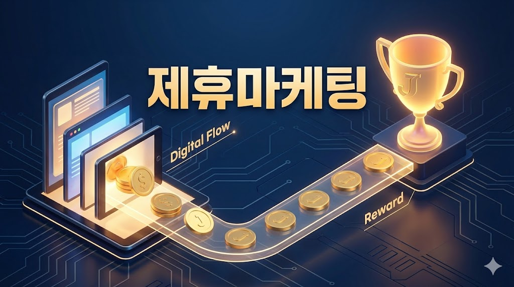 제휴마케팅 수익 구조를 시각화한 비즈니스 인포그래픽
