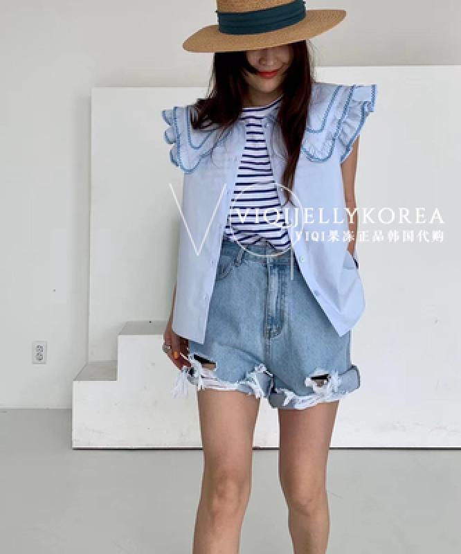 여름 썸머 여자옷코디 여성복 인형 심플 솔리드 셔츠녀