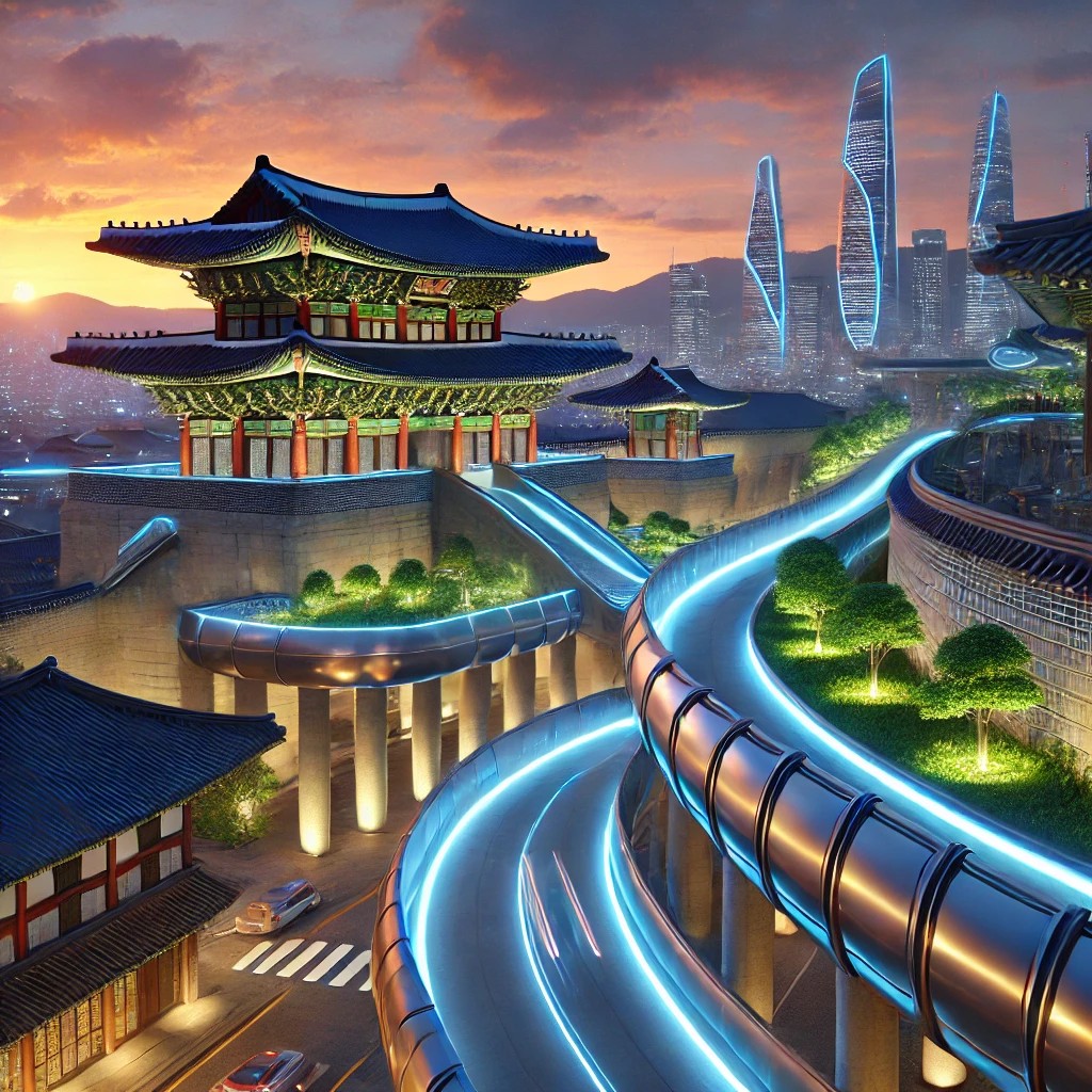 수원 화성 야경 이미지