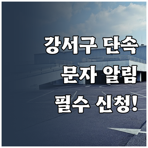 부산 강서구 주정차단속 문자 알림 신..