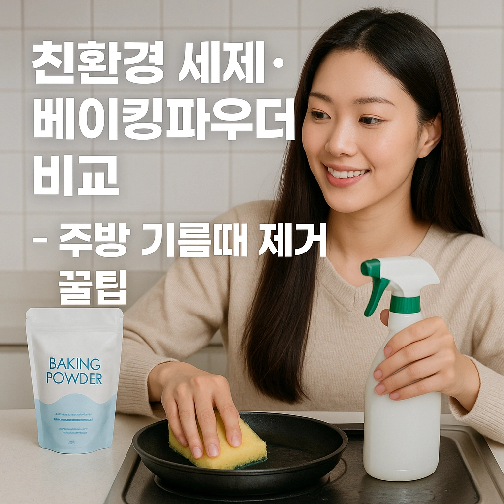 친환경 세제·베이킹파우더 비교 - 주방 기름때 제거 꿀팁