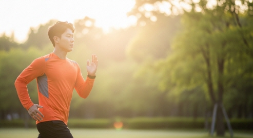 운동과 휴식을 통해 스트레스를 관리하는 모습