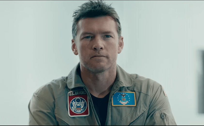 This is a scene where Sam Worthington&#44; the protagonist of the movie Titan&#44; is interviewed to see if he is the right person to go to Titan in the movie.