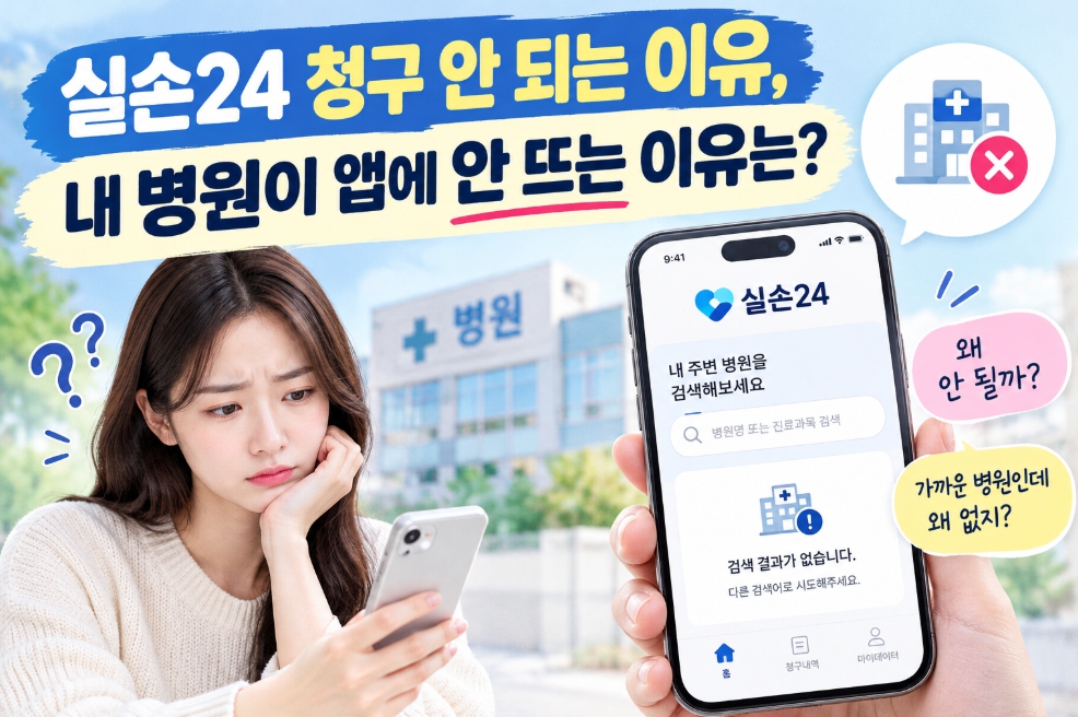 실손24 앱에서 병원이 검색되지 않는 이유와 참여 의료기관 확인 방법, 실손보험 청구 대처법을 설명하는 안내 정보