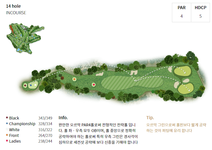 자유 컨트리클럽 인코스 공략도 14