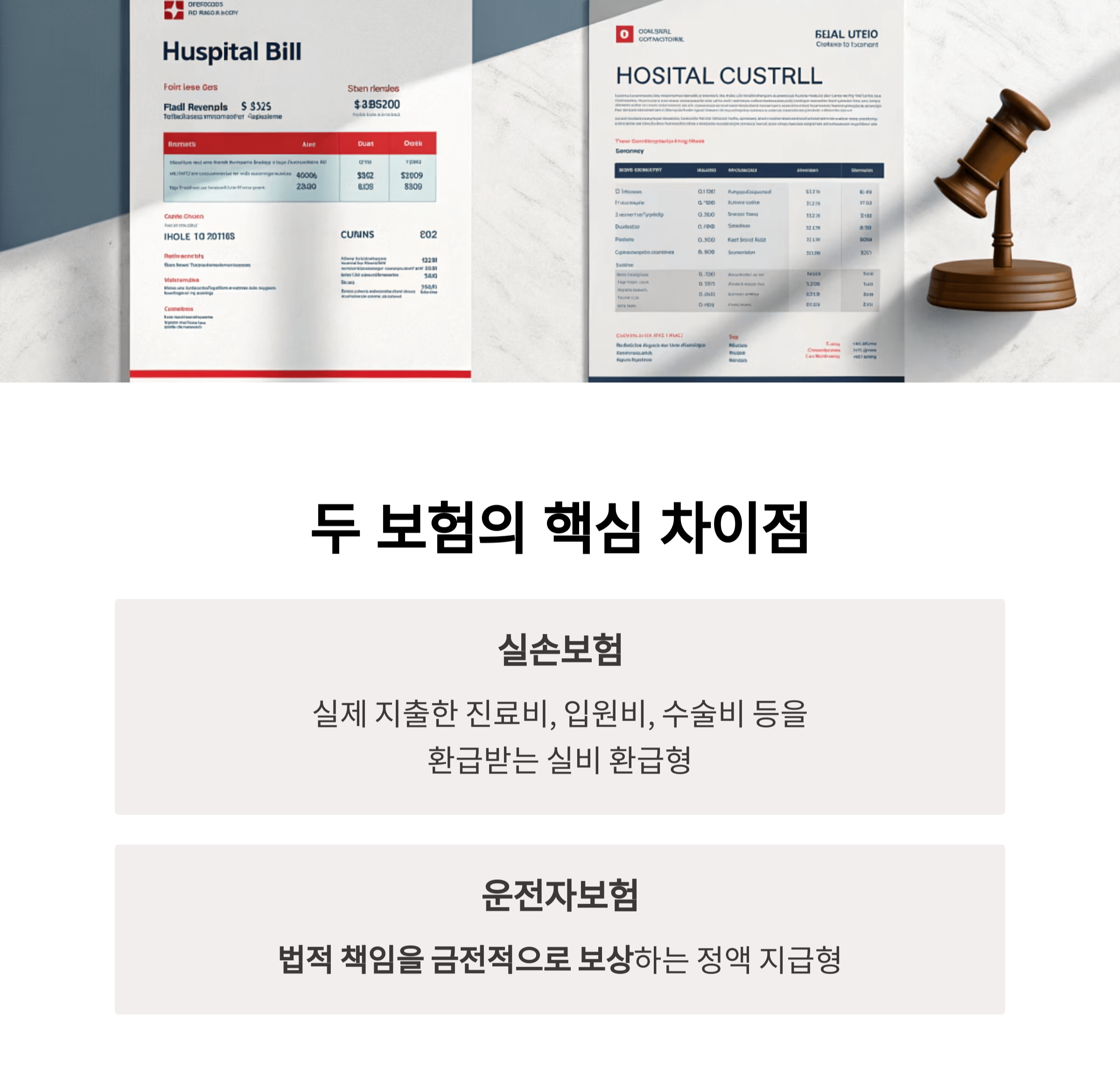 두 보험의 핵심 차이점