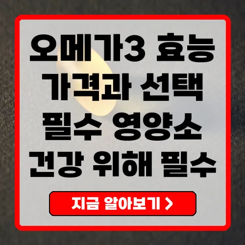 오메가3의 효능과 제품 선택 가이드