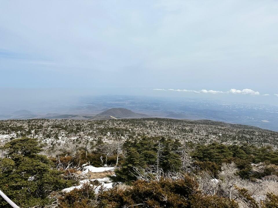한라산에서 본 제주도 풍경