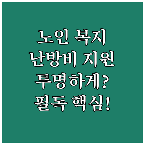 노인 복지 핵심, 냉난방비 지원금의 ..