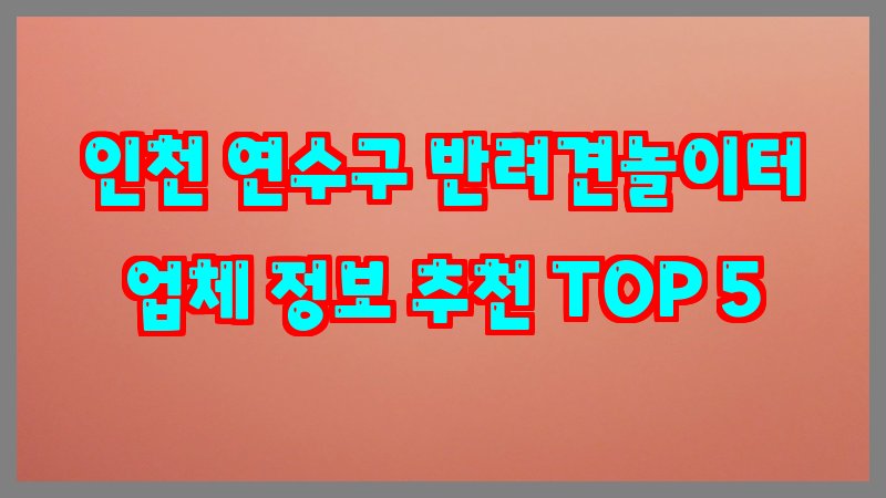 인천 연수구 반려견놀이터