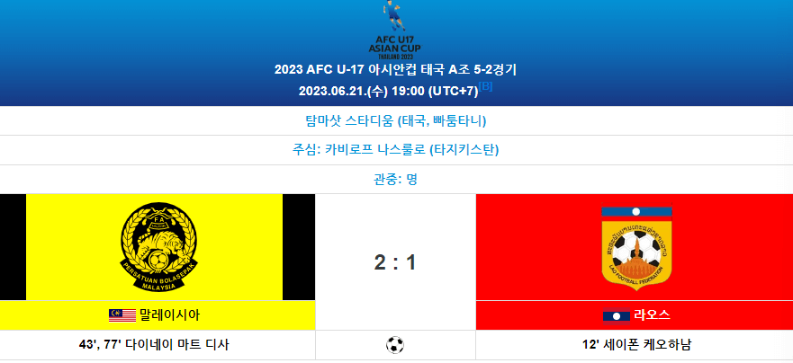U17축구태국전8강