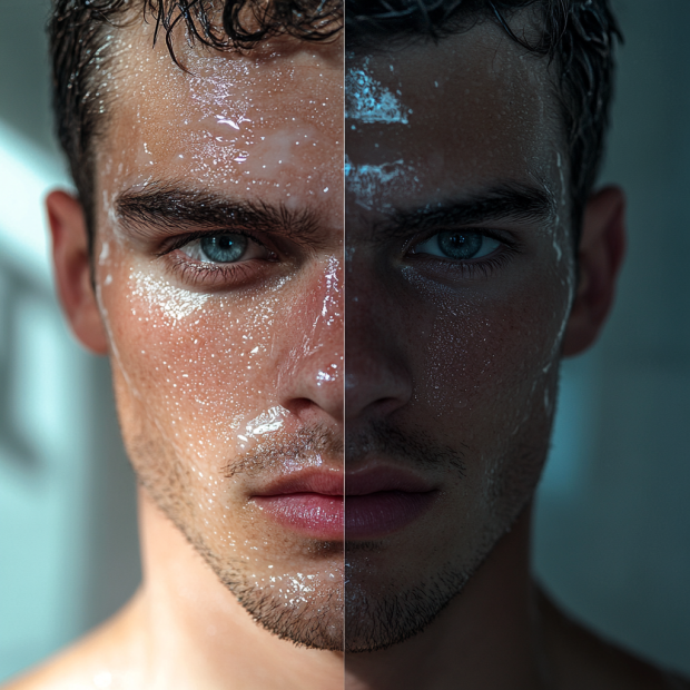 남성을 위한 피부장벽 강화팁-남성 반반 사진