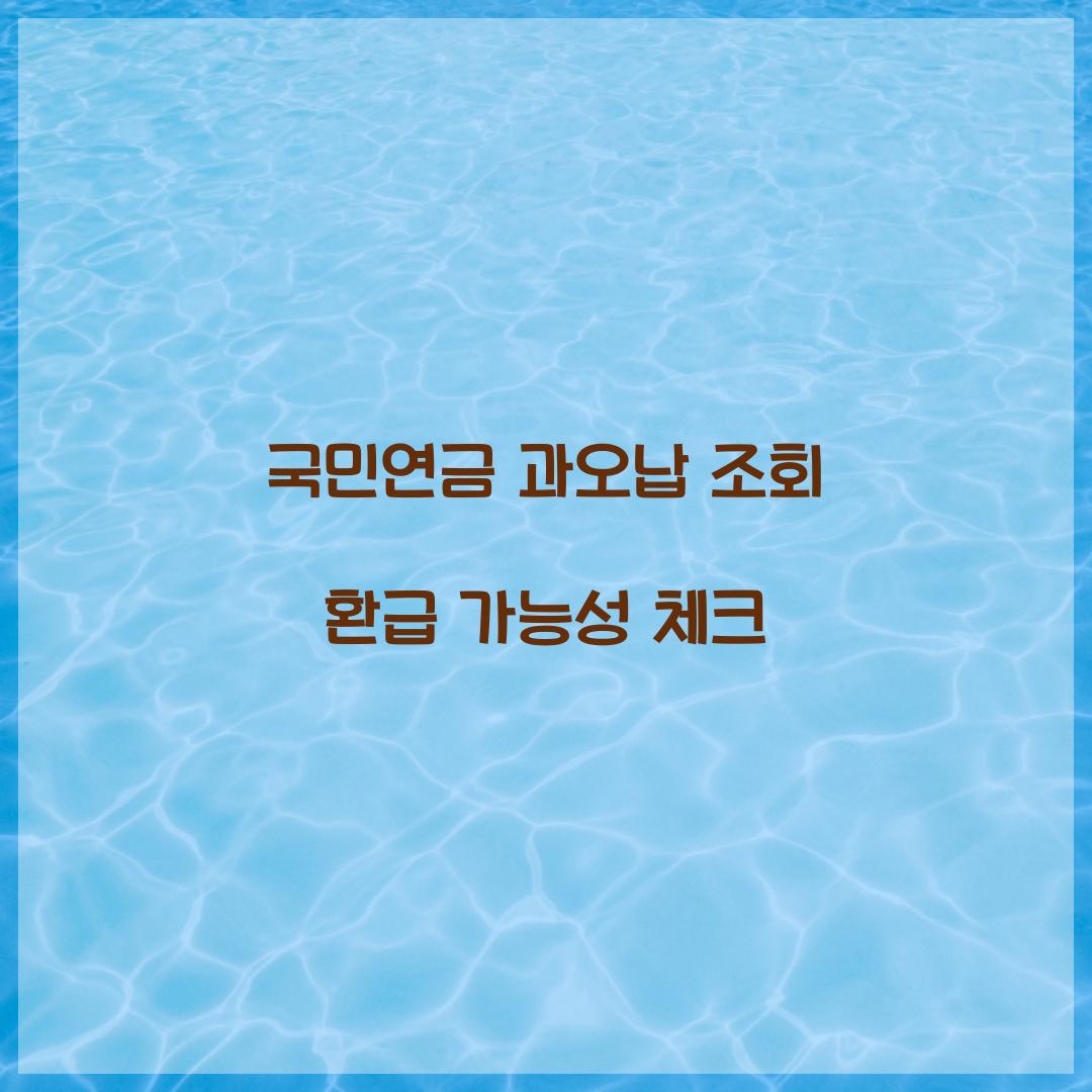 국민연금 과오납 조회