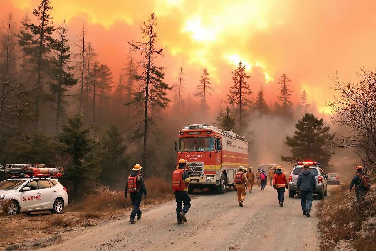 산불 진압 현장