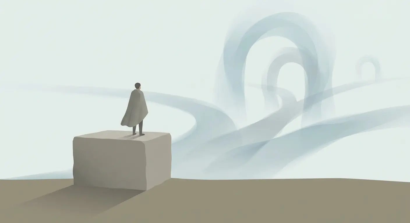 An illustration showing trust being formed before a visible choice
