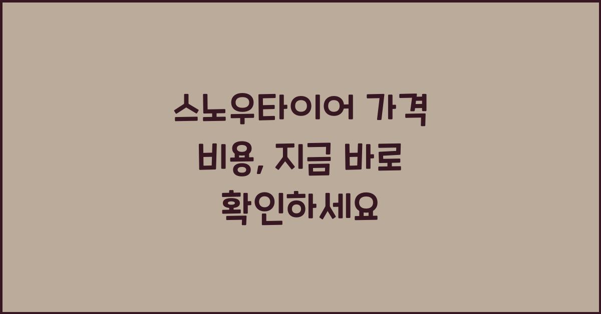스노우타이어 가격 비용