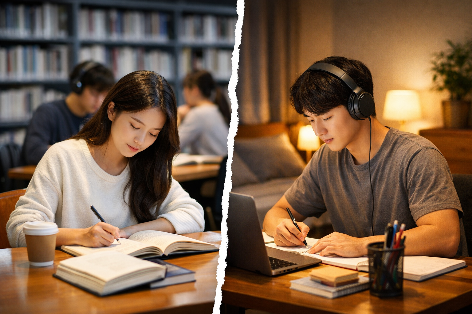 자격증 공부 장소별 집중력 비교