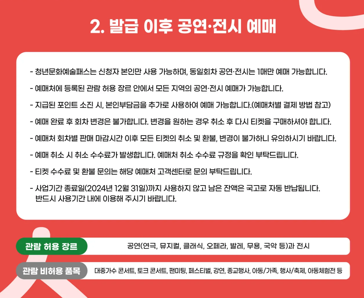 청년문화예술 패스 발급 예매