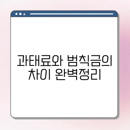 과태료와 범칙금의 차이 완벽정리