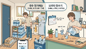 생수와 브리타정수기 비교사진