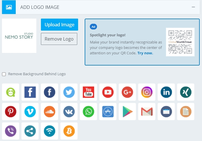 ADD LOGO IMAGE 메뉴