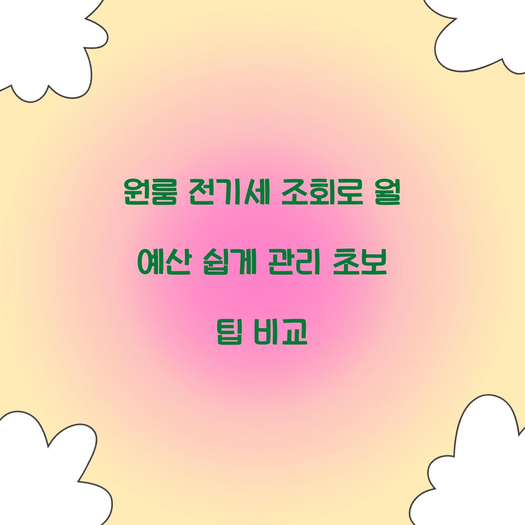 원룸 전기세 조회