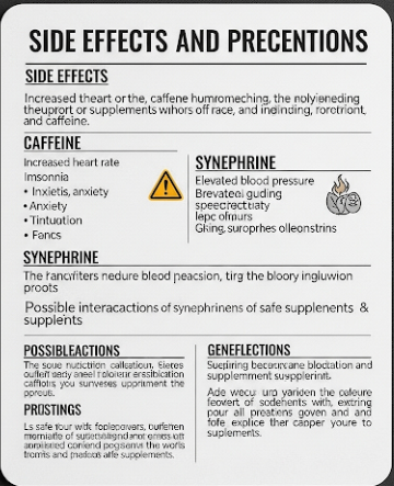 다이어트 보조제 부작용과 주의사항을 요약한 카드 이미지