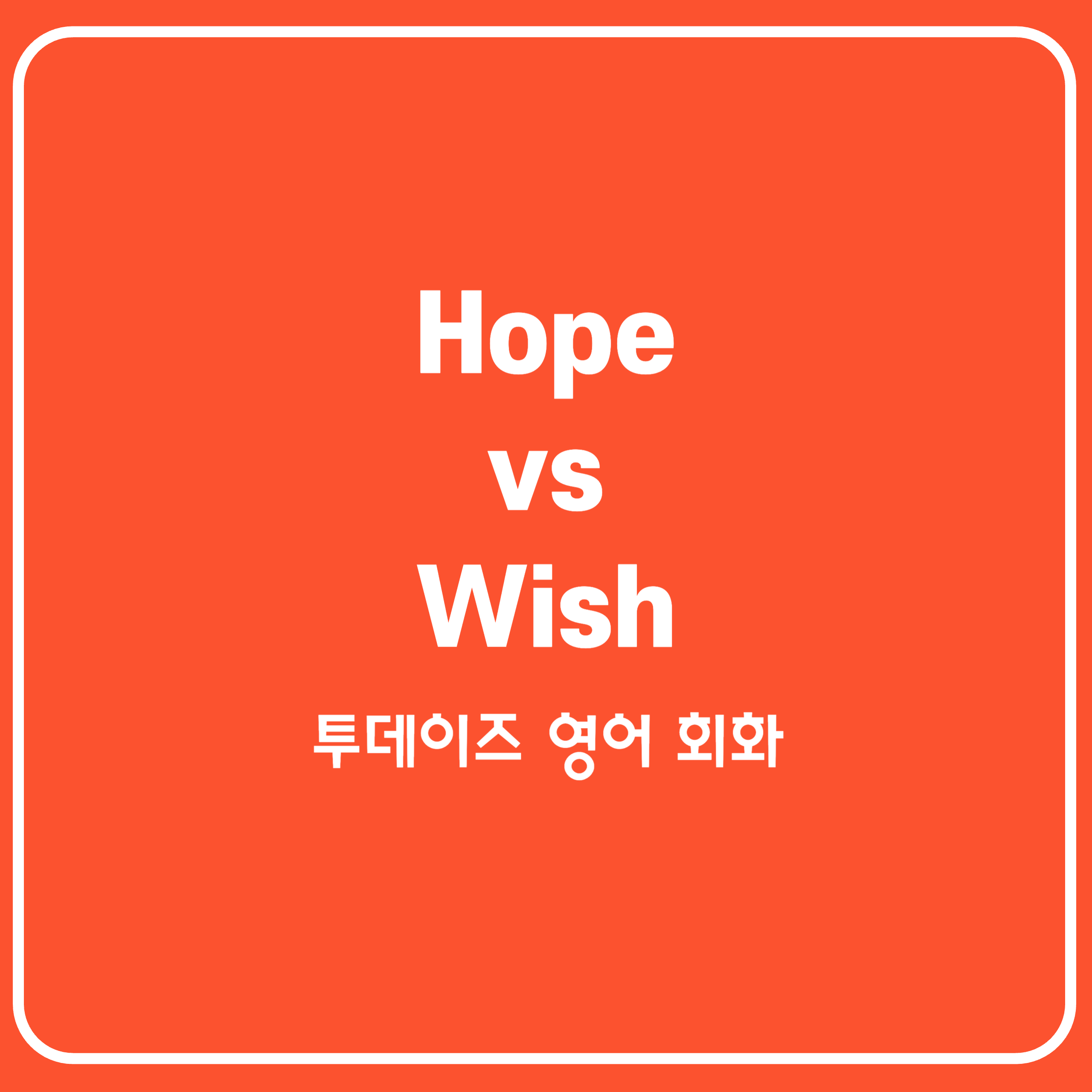 Hope vs. wish 끝판왕 강의 비즈니스 표현 wish to까지 총정리