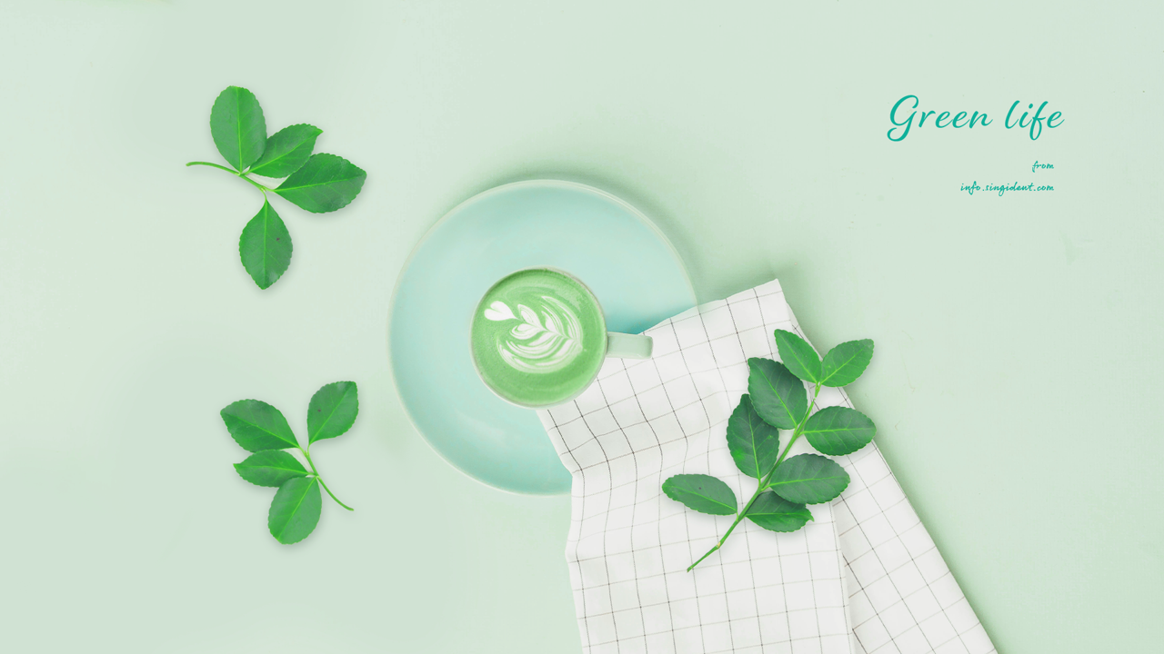 01 녹차라떼 C - Green life 연두색배경화면