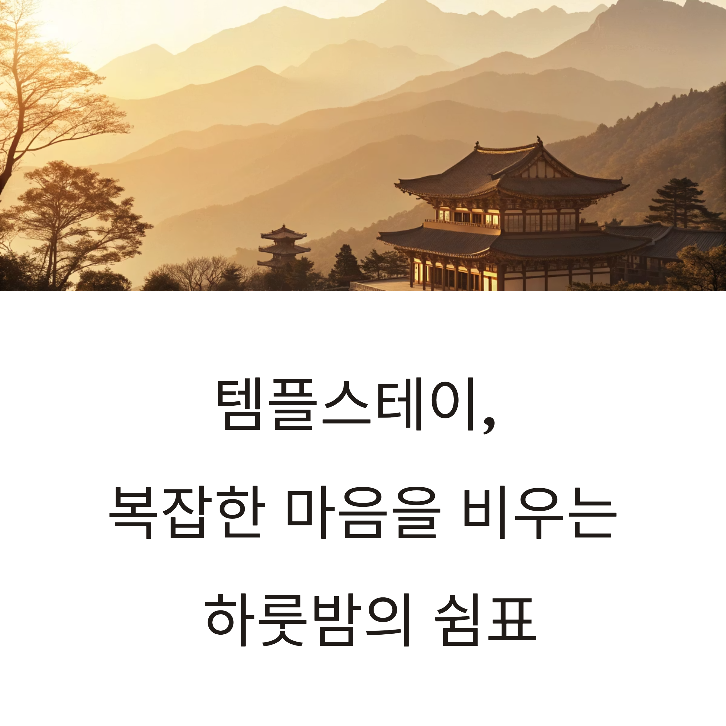 템플스테이 하룻밤의 쉼표
