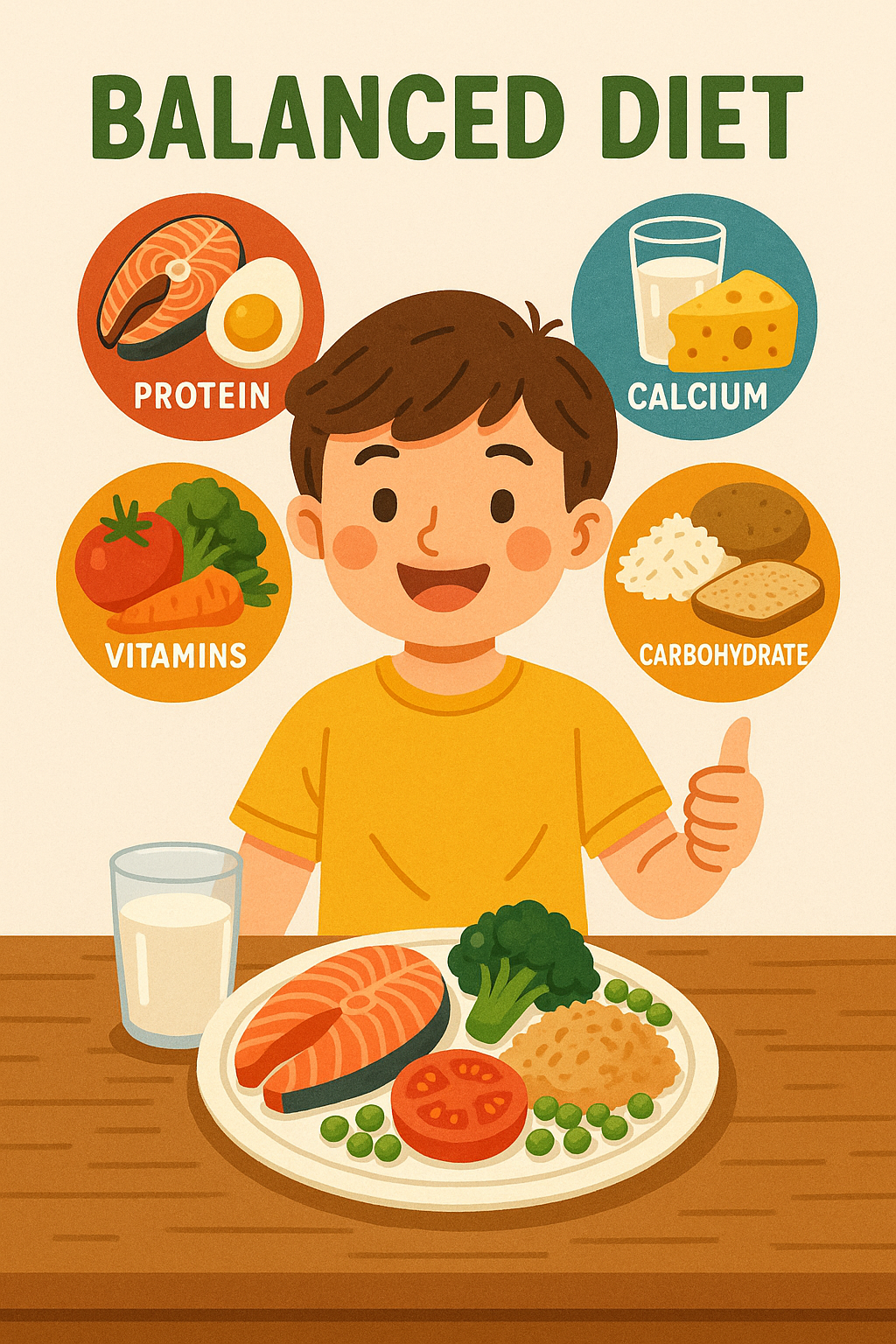 성장기 아이를 위한 균형잡힌 식단과 관련한 이미지
