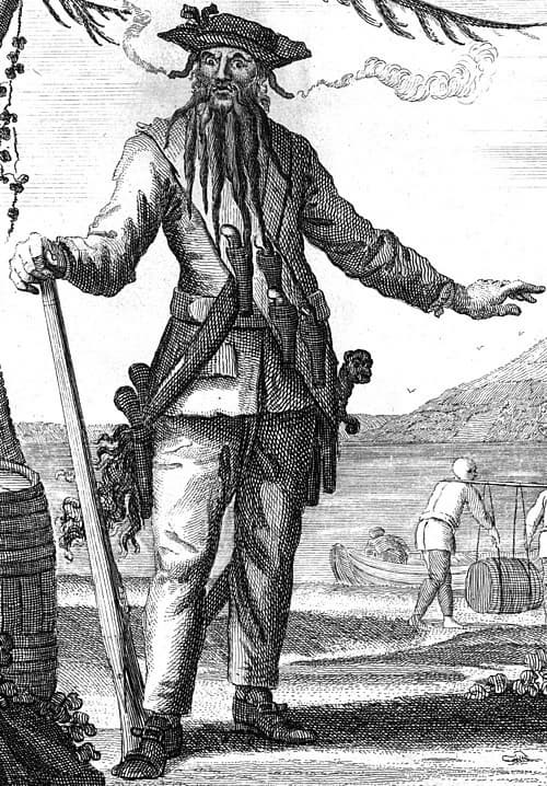 해적 블랙비어드의 만화 이미지-출처 위키피디아