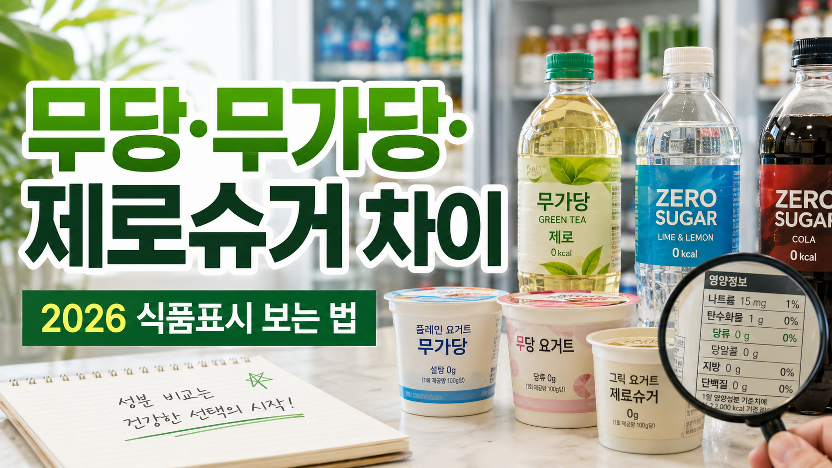 무당&middot;무가당&middot;제로슈거 차이｜2026년부터 달라진 식품 표시 보는 법