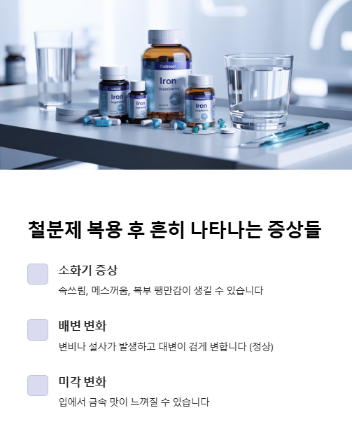 철분제 복용 후 흔히 나타나는 증상들