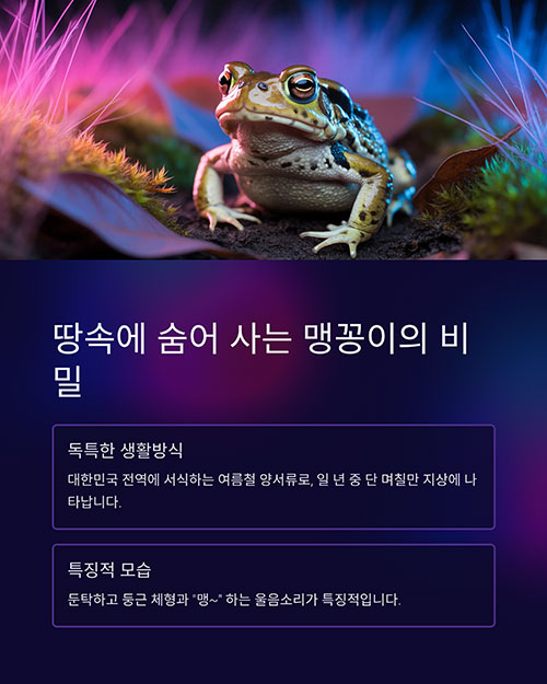 땅속에 숨어 사는 맹꽁이의 비밀