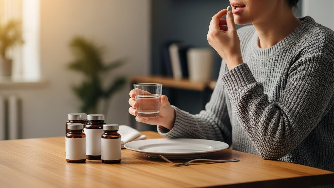 매일 같은 시간에 오메가3를 꾸준히 섭취하는 건강 루틴 이미지