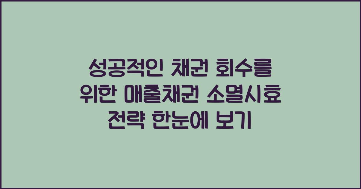 성공적인 채권 회수를 위한 매출채권 소멸시효 전략