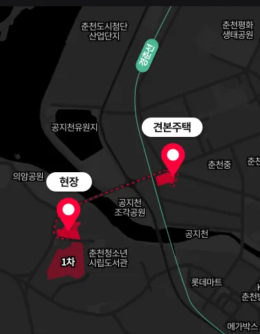 춘천레이크시티2차아이파크 위치