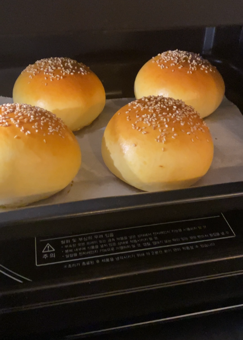 햄버거빵 굽기