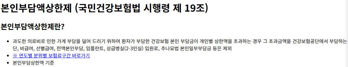 병원비 본인부담액 상한제