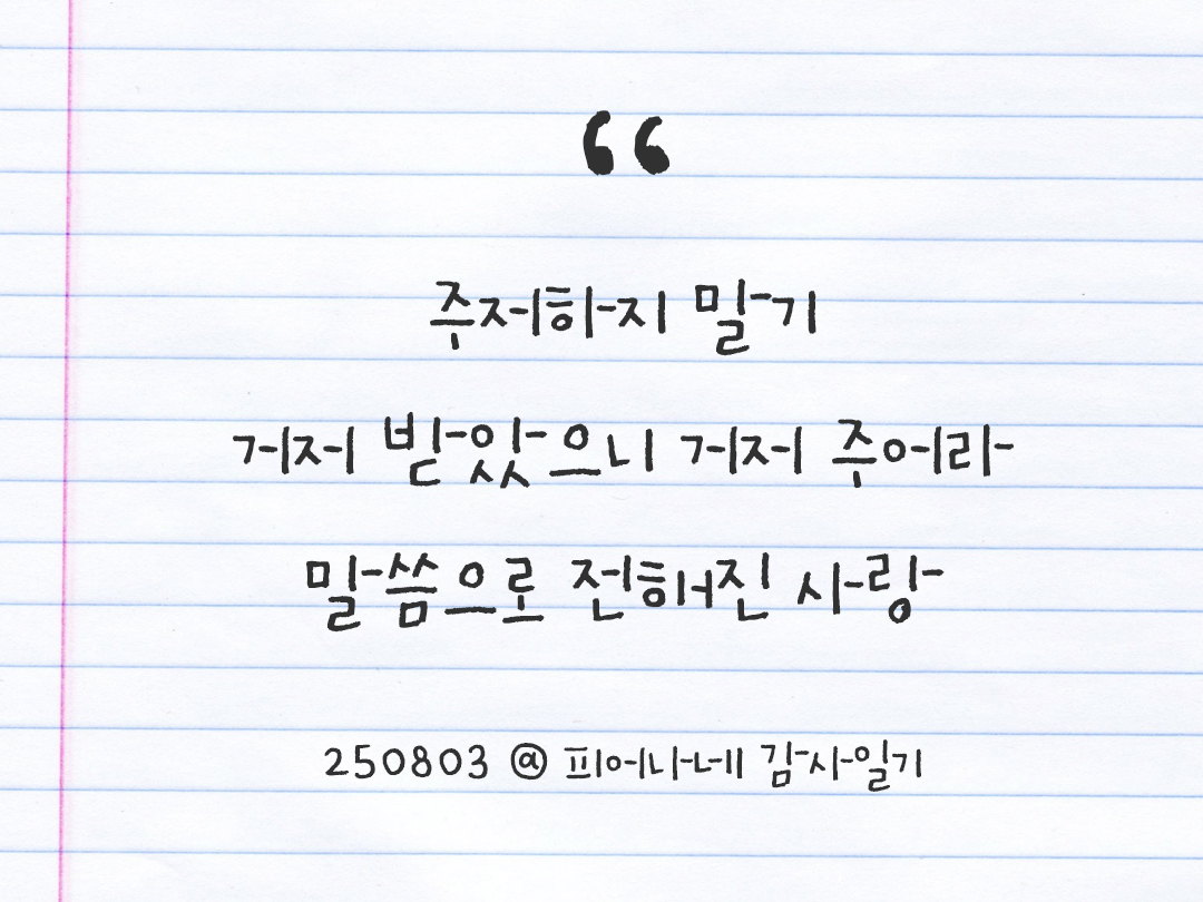 25년 8월 3일 오늘 내 마음 기록하기 감사노트, 감사를 통해 발견한 행복, 오늘 감사한 순간들 by 피어나네 감사일기