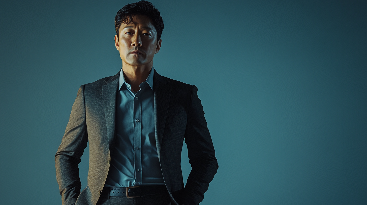 50대 남성의 심플한 벨트 이미지 모습