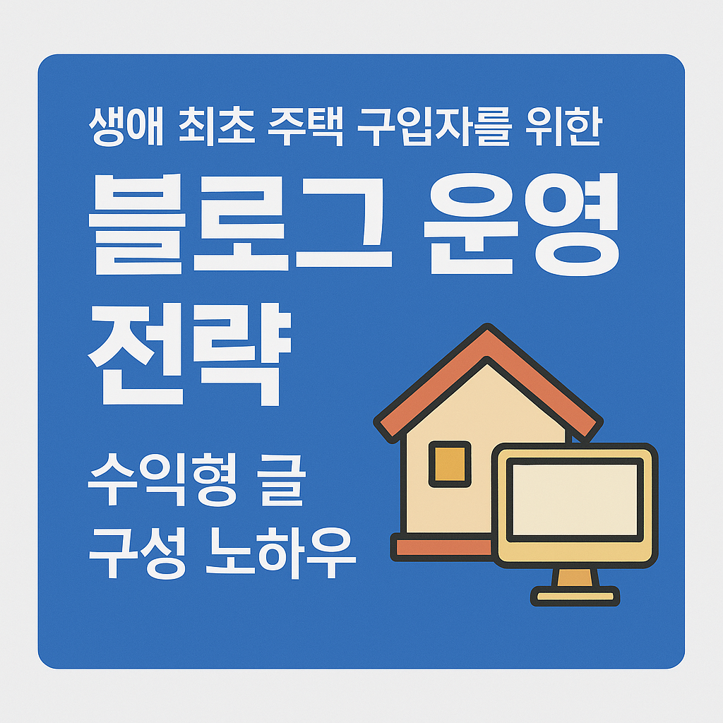 생애 최초 주택 구입자를 위한 블로그 운영 전략: 수익형 글 구성 노하우