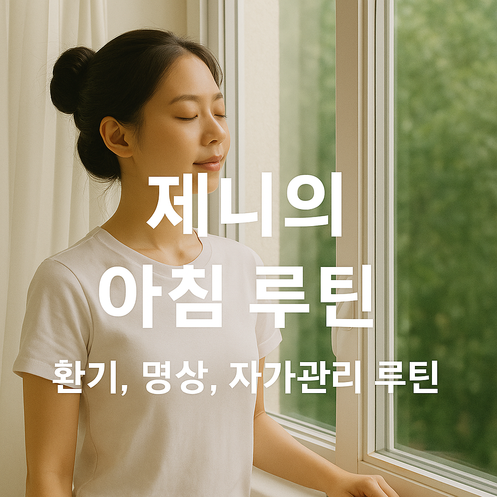 "제니의 아침 루틴 (환기, 명상, 자가관리 루틴)"