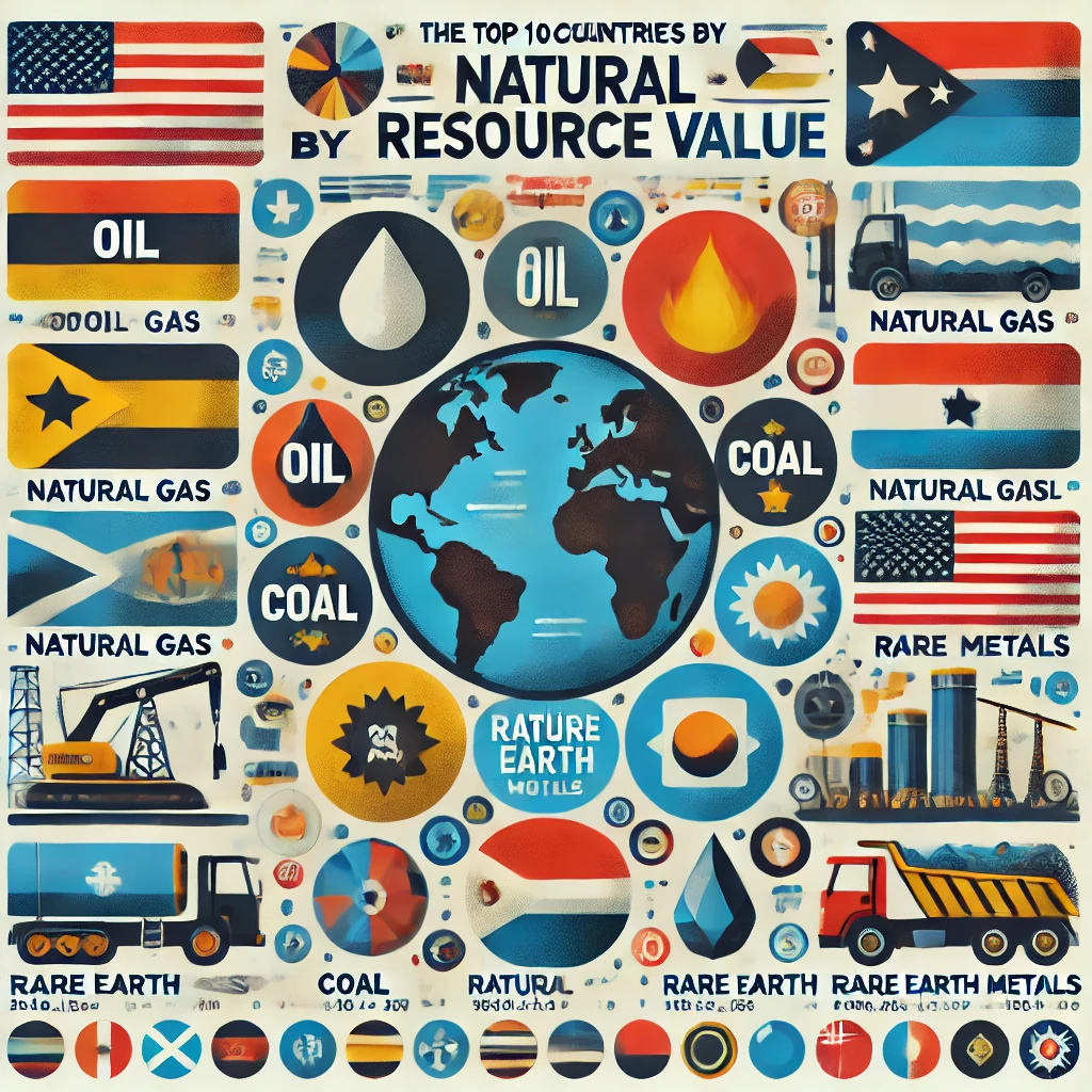 세계 주요 국가들의 천연자원 가치