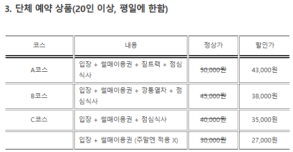 알프스마을 얼음분수축제 이용료
